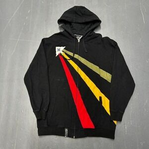 Y2K LRG Rasta skater zip up hoodie